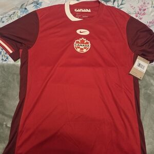 Nike Red and Maroon Canada Soccer Jersey